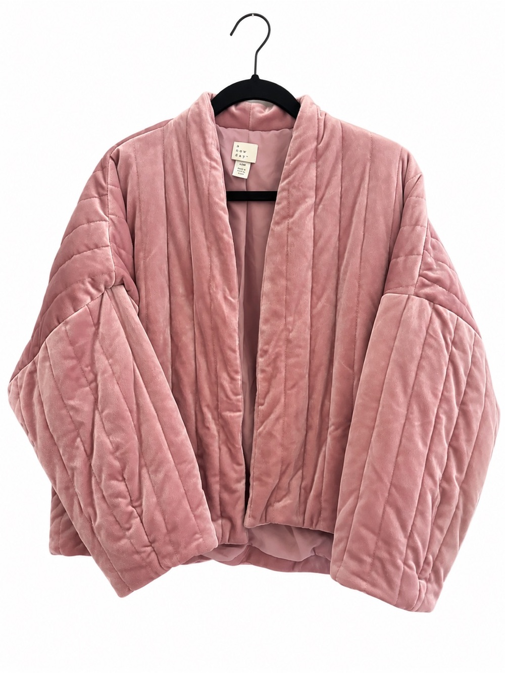 Cozy Blush Quilted Velvet Jacket - Women's